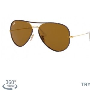 RAY-BAN aviator, brown with tortoise shell rim